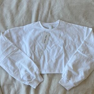 White Cropped Sweatshirt
